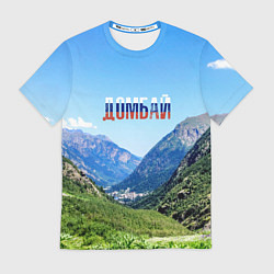 Футболка мужская Домбай в цветах флага России, цвет: 3D-принт