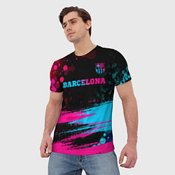 Футболка мужская Barcelona - neon gradient посередине, цвет: 3D-принт — фото 2