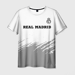 Футболка мужская Real Madrid sport на светлом фоне посередине, цвет: 3D-принт