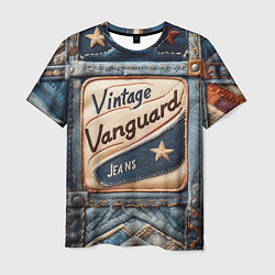 Футболка мужская Vintage vanguard jeans - patchwork, цвет: 3D-принт