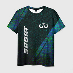 Футболка мужская Infiniti sport glitch blue, цвет: 3D-принт