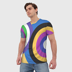 Футболка мужская Разноцветные круги, абстракция, цвет: 3D-принт — фото 2