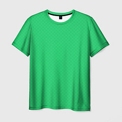 Футболка мужская Яркий зелёный текстурированный в мелкий квадрат, цвет: 3D-принт