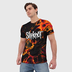Футболка мужская Slipknot red lava, цвет: 3D-принт — фото 2