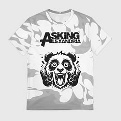 Футболка мужская Asking Alexandria рок панда на светлом фоне, цвет: 3D-принт