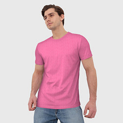 Футболка мужская Яркий розовый однотонный в крапинку, цвет: 3D-принт — фото 2