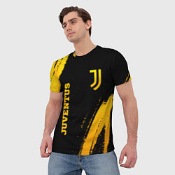 Футболка мужская Juventus - gold gradient вертикально, цвет: 3D-принт — фото 2