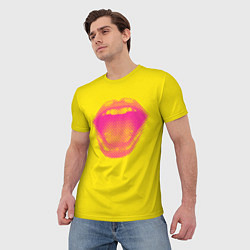 Футболка мужская Абстрактные ретро губы, цвет: 3D-принт — фото 2