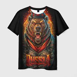 Футболка мужская Мощный красный медведь - Russia, цвет: 3D-принт