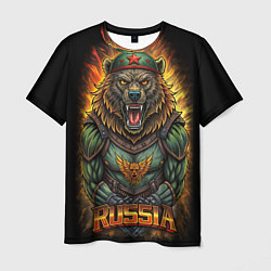Футболка мужская Мощный военный медведь СССР, цвет: 3D-принт