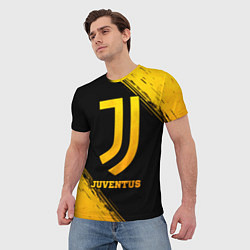 Футболка мужская Juventus - gold gradient, цвет: 3D-принт — фото 2