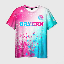 Футболка мужская Bayern neon gradient style посередине, цвет: 3D-принт