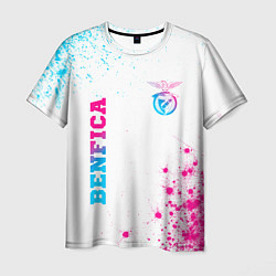 Футболка мужская Benfica neon gradient style вертикально, цвет: 3D-принт