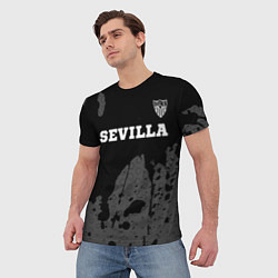 Футболка мужская Sevilla sport на темном фоне посередине, цвет: 3D-принт — фото 2