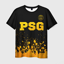 Футболка мужская PSG - gold gradient посередине, цвет: 3D-принт