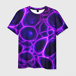 Футболка мужская Фиолетовы неоновые соты, цвет: 3D-принт