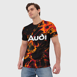 Футболка мужская Audi red lava, цвет: 3D-принт — фото 2