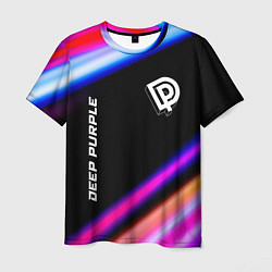 Футболка мужская Deep Purple neon rock lights, цвет: 3D-принт