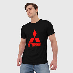 Футболка мужская Mitsubishi red logo, цвет: 3D-принт — фото 2