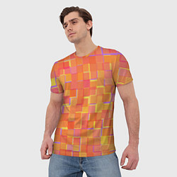 Футболка мужская Россыпь оранжевых квадратов, цвет: 3D-принт — фото 2