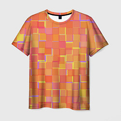 Футболка мужская Россыпь оранжевых квадратов, цвет: 3D-принт