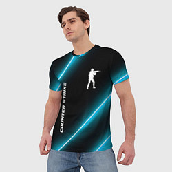 Футболка мужская Counter Strike неоновые лампы, цвет: 3D-принт — фото 2
