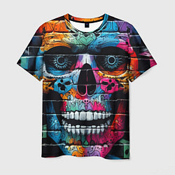 Футболка мужская Crazy color skull - graffiti, цвет: 3D-принт