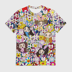 Футболка мужская Right now NewJeans and Takashi Murakami, цвет: 3D-принт