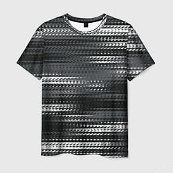 Футболка мужская Тёмный серый абстрактные полосы, цвет: 3D-принт