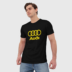 Футболка мужская Audi logo yellow, цвет: 3D-принт — фото 2