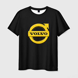 Футболка мужская Volvo yellow logo, цвет: 3D-принт