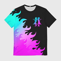 Футболка мужская Hunter x Hunter неоновый огонь, цвет: 3D-принт