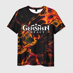 Футболка мужская Genshin Impact red lava, цвет: 3D-принт
