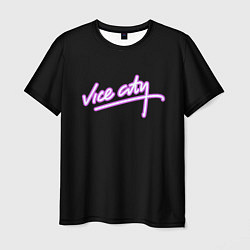 Футболка мужская Vice city logo neon, цвет: 3D-принт