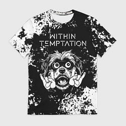 Футболка мужская Within Temptation рок пес, цвет: 3D-принт