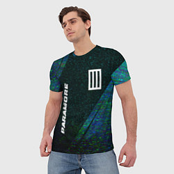 Футболка мужская Paramore glitch blue, цвет: 3D-принт — фото 2