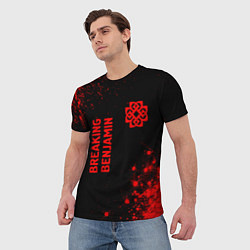 Футболка мужская Breaking Benjamin - red gradient вертикально, цвет: 3D-принт — фото 2