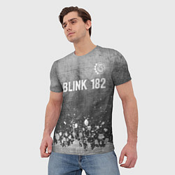 Футболка мужская Blink 182 - grey gradient посередине, цвет: 3D-принт — фото 2