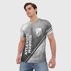 Футболка мужская Atletico Madrid - grey gradient вертикально, цвет: 3D-принт — фото 2