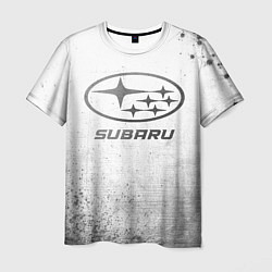 Футболка мужская Subaru - white gradient, цвет: 3D-принт