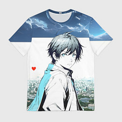 Футболка мужская Аниме город, цвет: 3D-принт