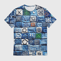 Футболка мужская Геймерский пиксельный пэчворк, цвет: 3D-принт