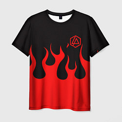 Мужская футболка Linkin park logo fire