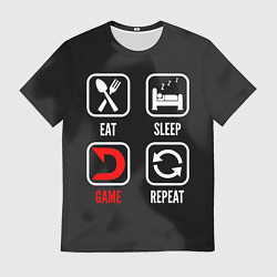 Футболка мужская Eat, sleep, Deadlock, repeat, цвет: 3D-принт