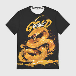Футболка мужская Gold snake, цвет: 3D-принт