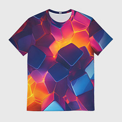 Футболка мужская Неоновая геометрическая текстура, цвет: 3D-принт