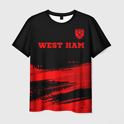 Футболка мужская West Ham - red gradient посередине, цвет: 3D-принт