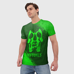 Футболка мужская Deftones - green gradient, цвет: 3D-принт — фото 2