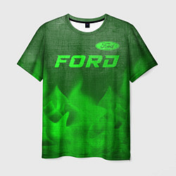 Футболка мужская Ford - green gradient посередине, цвет: 3D-принт