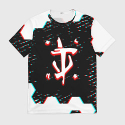 Футболка мужская Doom hexagon glitch color, цвет: 3D-принт